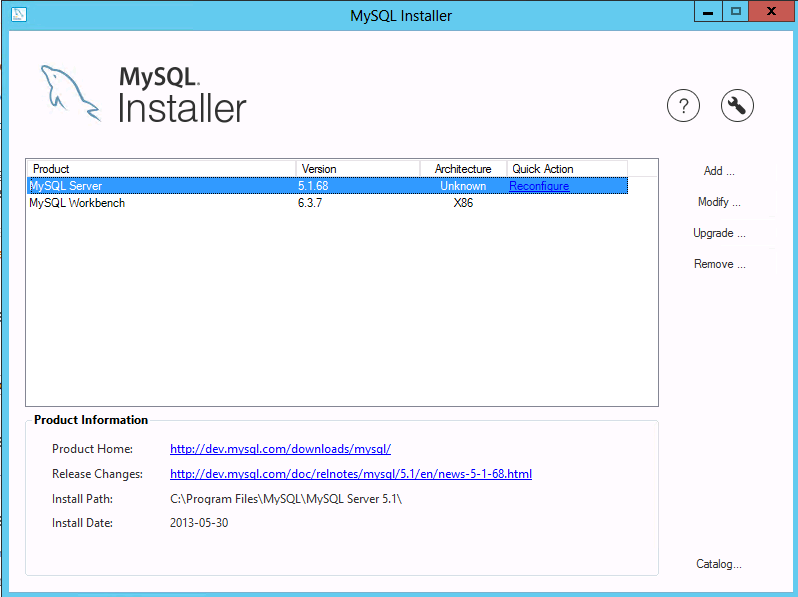 MySQL installer